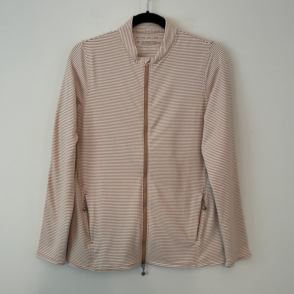 Peter Millar Womens Vista Stripe Katy Full Zip Layer Golf Jacket Size M UPF+